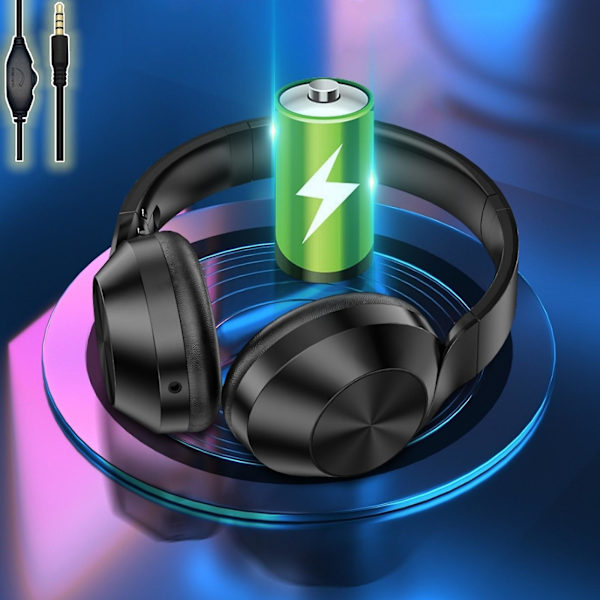 Gamingheadset med mikrofon, de flesta bärbara datorer, over-ear-hörlurar, brusreducerande mikrofon, 7.1 stereoljud (svart)
