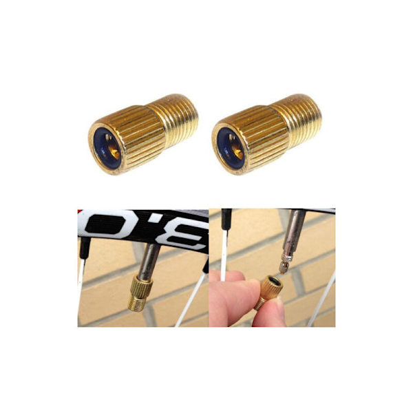 Cykelventil Adapter 4-delad cykel till bilventil adapter med packning