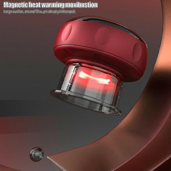 Smart Cupping Therapy Massager Med Rød Lys Terapi Elektrisk Cupping Massasje Apparat For Black- Aespa（rød）