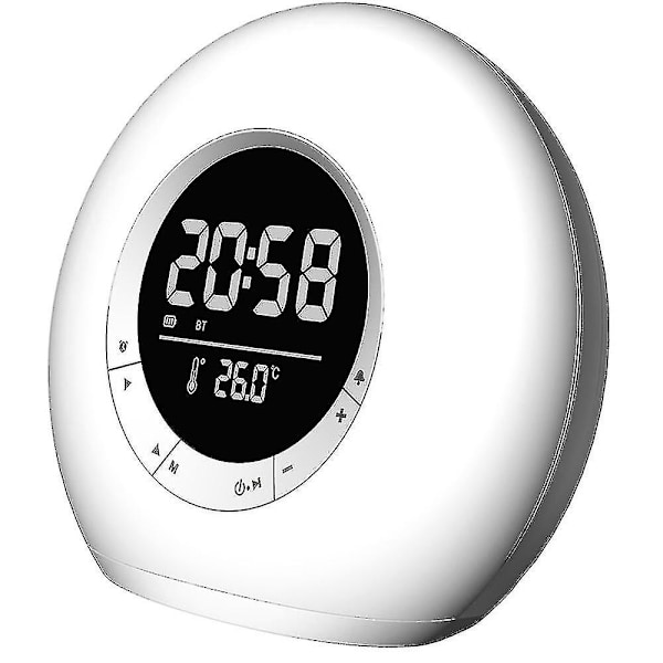 Nattlampa Bluetooth-högtalare Bluetooth 5.0 Högtalarklocka Alarmklocka Led Audio Rgb Atmosfär Ljus