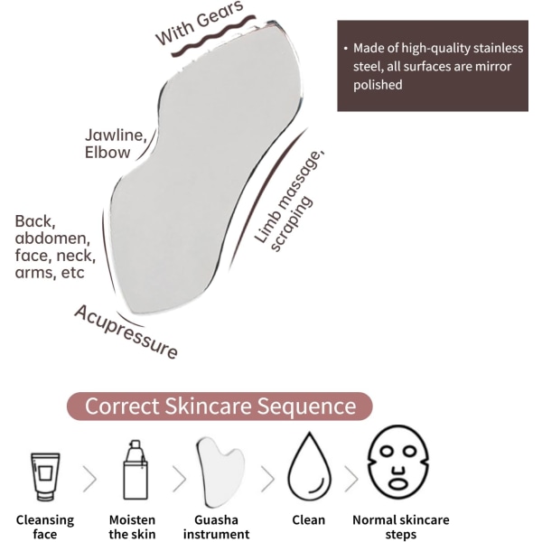 Metall Gua Sha skönhetsverktyg: Uppgradera din ansiktshudvård
