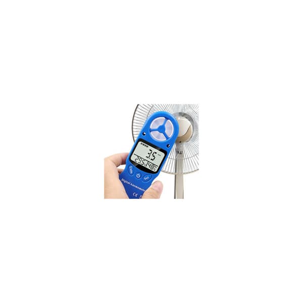 Multifunktionell handhållen digital mini termo-hygrometer anemometer, röd