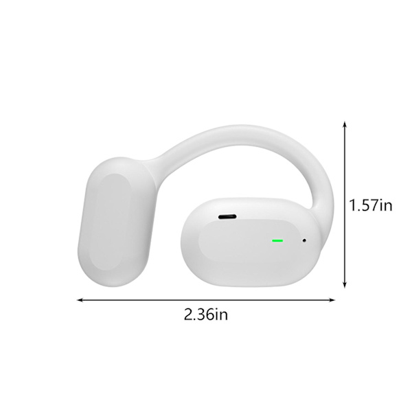 Open Ear-hörlurar 2023-version, ledningshörlurar Bluetooth 5.3 Accuse Control trådlösa öronsnäckor, dubbla 16,2 mm drivrutiner Deep Bass FAN0435（Vit）