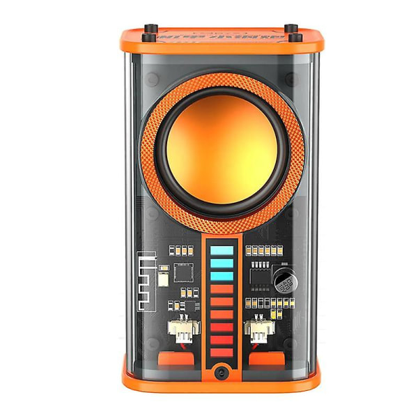 Bärbar trådlös högtalare med LED-ljus (orange)