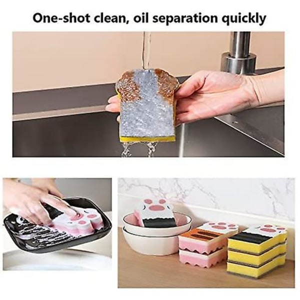 Katteklo Svamp Tørre Køkken Rengøring Børste Støv Servietter Mikrofiber Opvask Rengøring Svamp Vinduesrens Hjem Rengøring Tilbehør