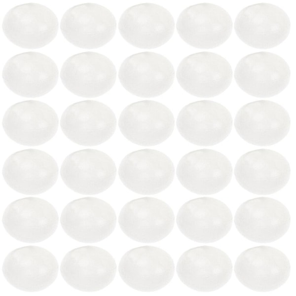 30 imiterede æg påske DIY håndmalet ægdekoration æg model til børn (5,5X4,5CM, hvid)