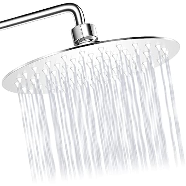 Brusehoved, 25 CM brusehoved til badeværelset, rundt antikalk brusehoved, integreret rustfrit stål brusehoved vandbesparende brusehoved