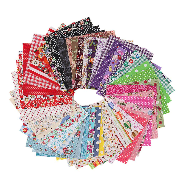 50 st 10x10 cm DIY handgjord bomullslapptäcke handgjord DIY färg (10X10 cm, färg)