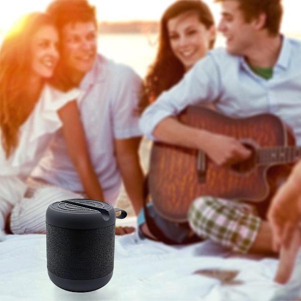 Rund sladd utomhus tyg 5.0 Bluetooth-ljudstöd för parvis kortinsättning, kabeldragning och samtal FM（Svart）