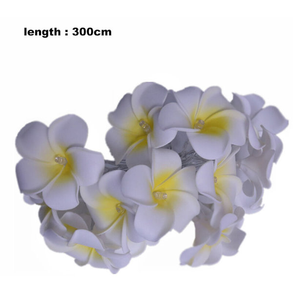 Frangipani - Batteridrivna konstgjorda ljusslingor, för julfest, familjebröllop, strand-gul20lampor