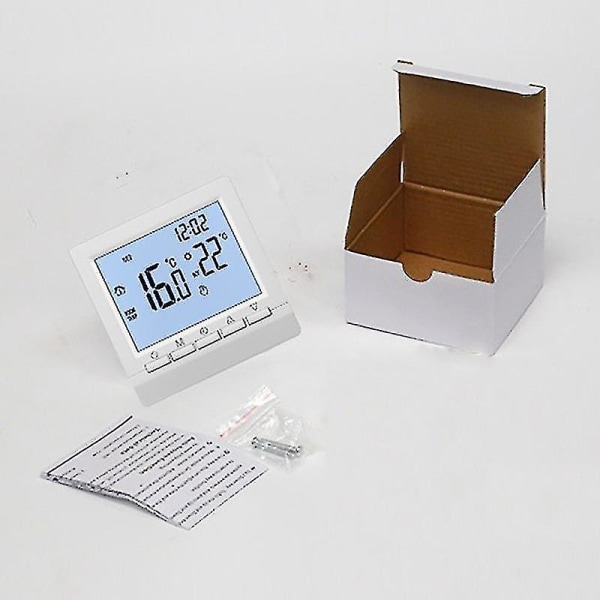 Digital Wifi-termostat, programmerbar justerbar kablet batterimodell med LCD-skjerm, blå