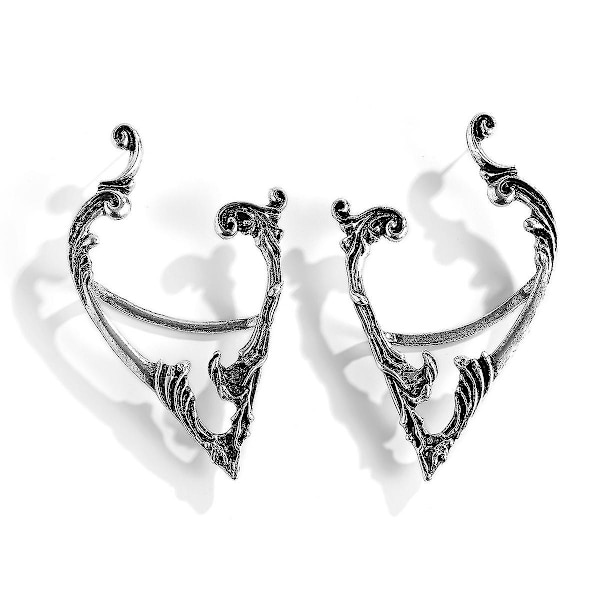2 paria Punk Elven Cuff -korvakorut naisille Hip Hop Vintage Elf Ear Clip -korvakorut Halloween Cosplay -korut