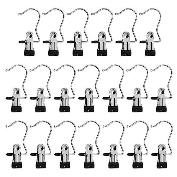 10 st bärbara tvättklämmor för resor, hem, kläder, stövlar, galgar, klämmor, hängande krokar, klämmor, klämmor i rostfritt stål
