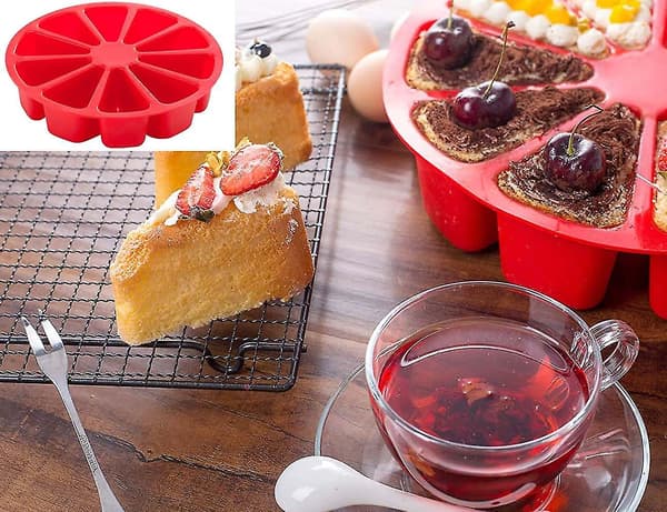 Silikonformar för portionskakor - 10 triangulära hålrum, nonstick-kakform