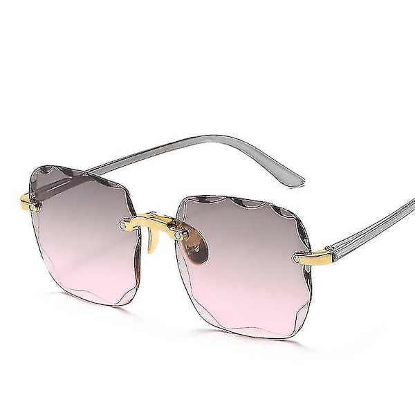 Kvadratiska Ramlösa Solglasögon Kvinnor Lyx Varumärke Designer Sommar Röda Glasögon Mode Solglasögon För Män UV400 Nyanser Oculos