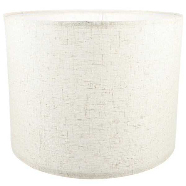 Husholdningslinned lampeskærm dekoration ensfarvet bordlampe skærm rund glat loftslampe skærm (33X33X25.5cm, beige)