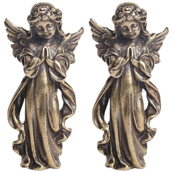Stykker vintage kobber engel statue kobber cupid form skulptur engel form kobber statue (5X2.5CM, som vist på billedet)