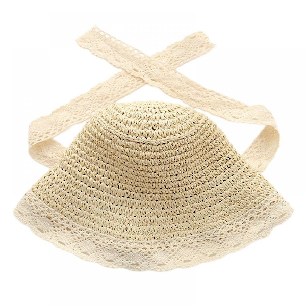 Solhatt, välkomna sommaren med en klassisk kupol solhatt Hatschic rosett accent solhatt justerbar en storlek passar alla solhattar för en perfekt passform (beige)