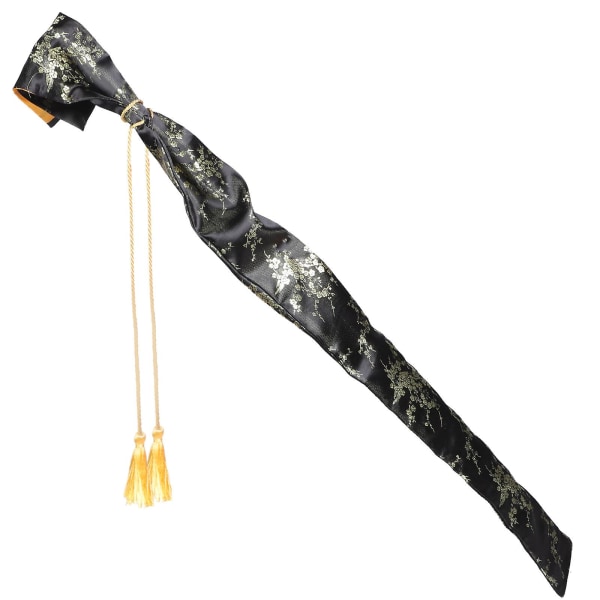 Silkeklut sverdbag japansk wakizashi bag retro dusk sverd bæretaske (130X13CM, sort)