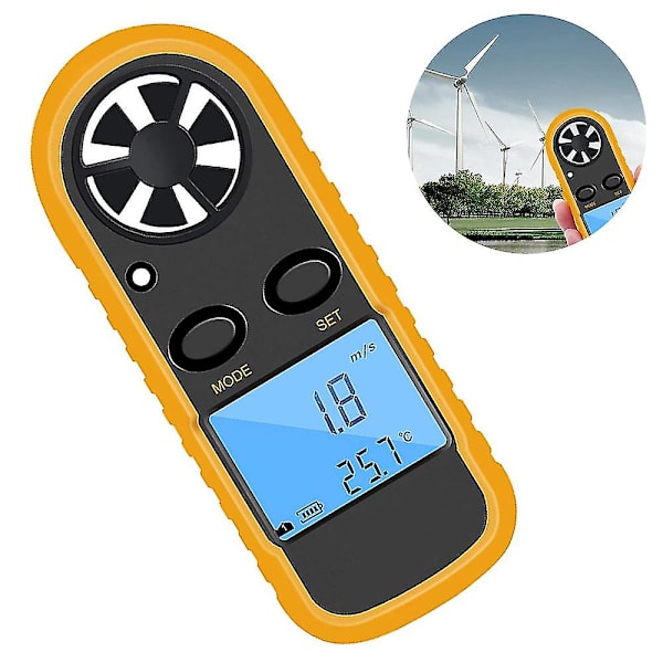 Gm816 Digital Anemometer Vindhastighetsmätare Mätare Lcd Handhållen Luftflöde