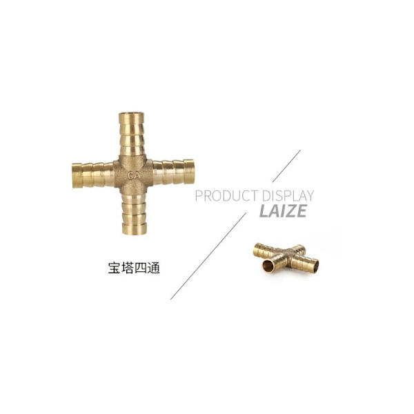 Pieces Pagoda Koppar Mässing Koppling Montering Kopplingar Kors 4 Vägs Pagoda Sten - 8