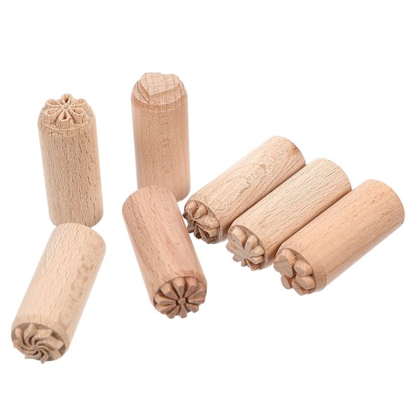 Træ Pottemageri Værktøjer Stempel Kolonne Træ Stempler Naturlige Træ Stempler Egnet til DIY (1.9X4.9CM, som vist på billedet)