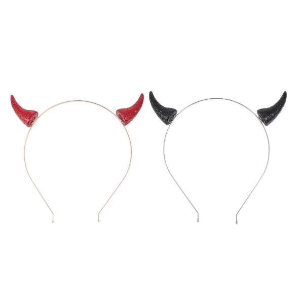 2-pack Halloween costume headdress devil horn headband women's cosplay props (16.00X14.00X2.00CM, as shown in the picture)