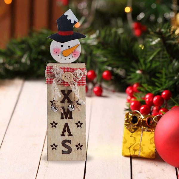 Julbelysning Dekorationer Jul Tomte Snögubbe Ren Trä Jul Nattljus Centerpieces Skrivbordsdekoration för Jul Heminredning