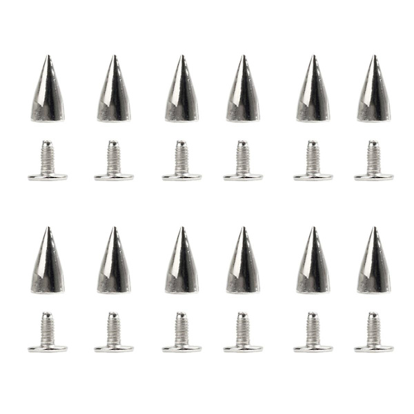 100 Punk-knappar Skruvar Koniska Nitar Spikar DIY Sko Väska Bälte Kläder Läderhantverk (Hane, Silver)