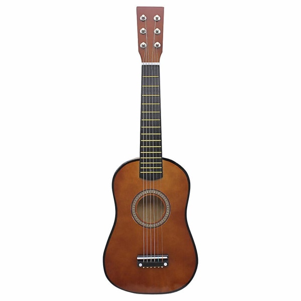 1 stycke 23-tums folkmusik akustisk gitarrinstrument liten gitarr lämplig för nybörjare (58.7X18.8X5.9CM, brun)