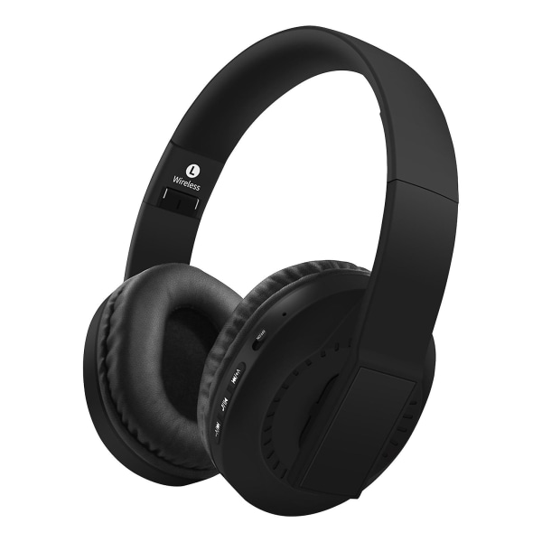 5.3 Trådlöst Bluetooth headset, Full-Ear Heavy Bass Plug-In-kort, hopfällbar och teleskopisk plug-in kabel för kommunikation (svart)