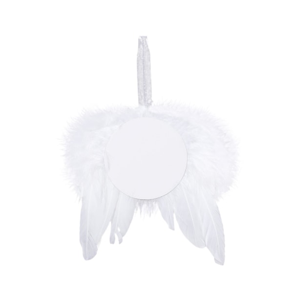 Christmas White Angel Wings Ornament Hängande med Sublimation Tom Hängen för Xmas Tree Crafts（Vit）