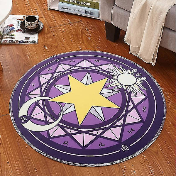 Anime Sakura Magic Array Matta（100cm，Svart vit）