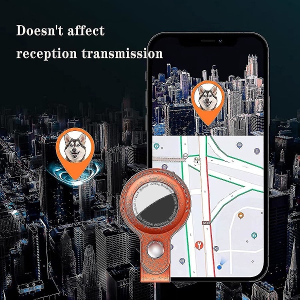 4 kappaleen avaimenperä nahkainen Airtag-kotelo Tracker Locator sopii Apple-koiranpantaan