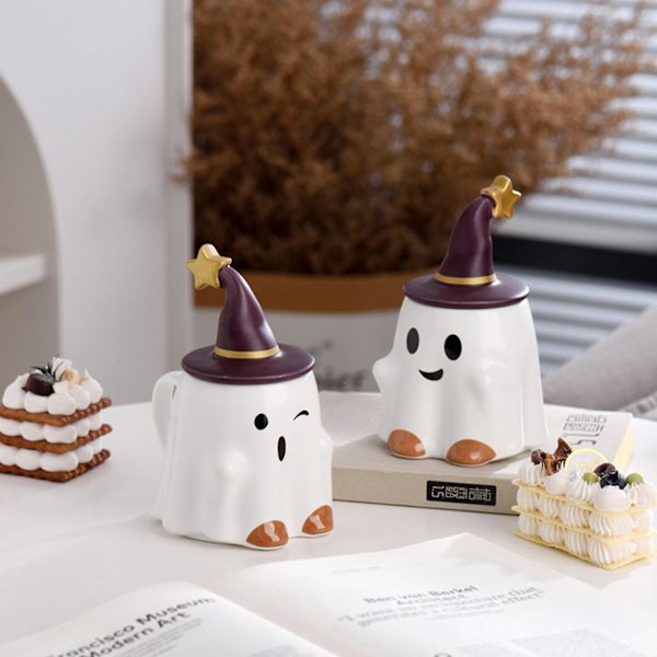 Spøgelseskop Kaffe Julekop 3D Halloween Kop Spøgelseskop Gave til Børn Kvinder Mænd