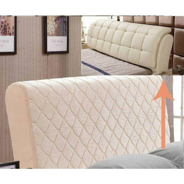 Sänggavelskydd Stretch Huvudgavelskydd 180cm, Quiltad Enfärgad Bomull Huvudgavelskydd Huvudgavelskydd,Beige-180x80cm