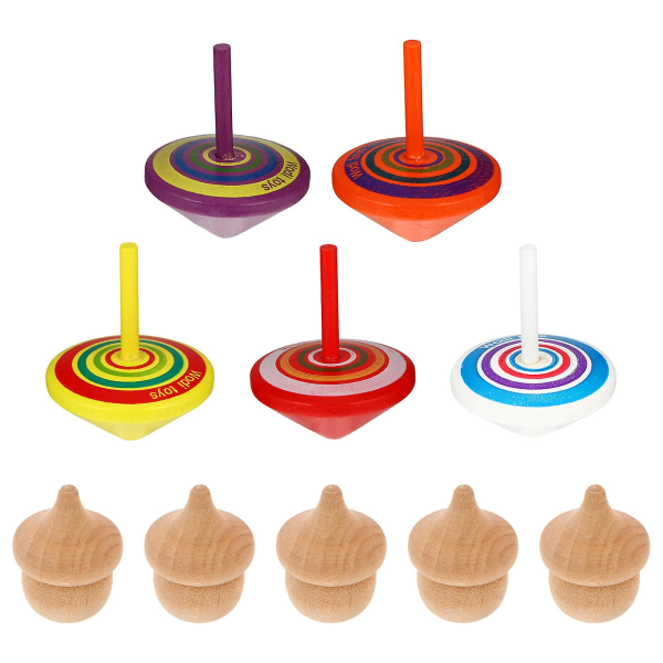 10-paknings morsomme overdeler Leker for småbarn i tre (tilfeldige farger) (5X3,5X3,5 cm, tilfeldige farger)