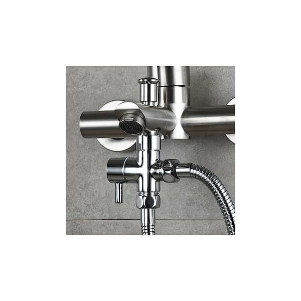 Diverterventil 1/2\" Dusch Adapter Mässing 3 Vägs Diverterventil för Regn Dusch och Dusch Arm Krom