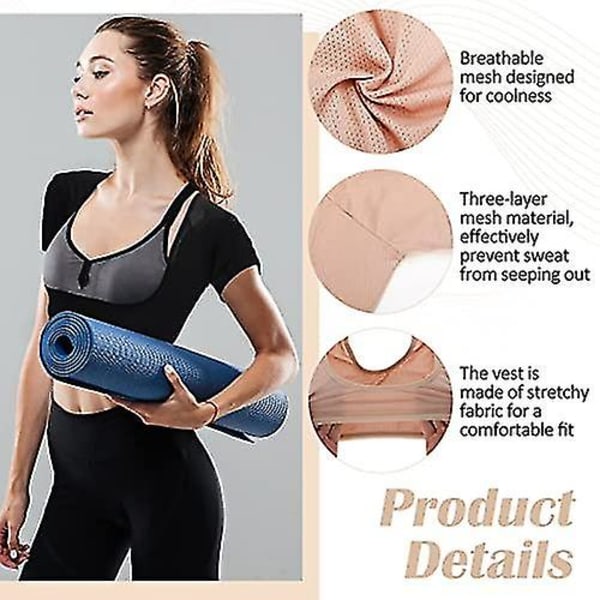 Underarm svett väst, andningsbar svett skydd underkläder väst, tvättbara armhåle dynor, tvättbara armhåle dynor（XL, hudfärg）