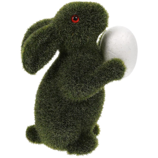 Cute Moss Bunny Simulation Easter Bunny Gift Moss Garden Decoration (16X13 cm, as shown in the picture)