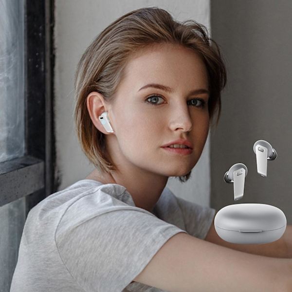 In-ear trådlösa Bluetooth-headset för spel, dator, mobiltelefon, universellt brusreducerande Bluetooth-headset (grå)