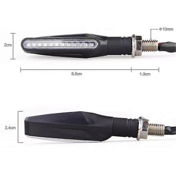 -4stk Motorcykel 12 Led Blinklys Blinklys Lys Amber - Aespa