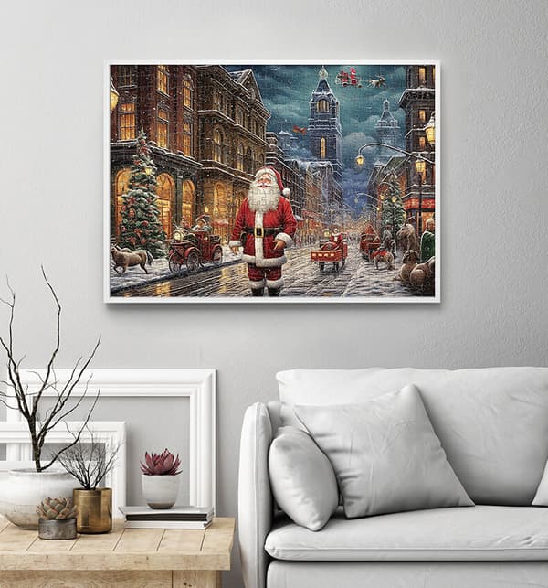 Julserie Vitt Kort Pussel 52*38cm 1000 Bitar Pusselbräda Papper Leksak-A
