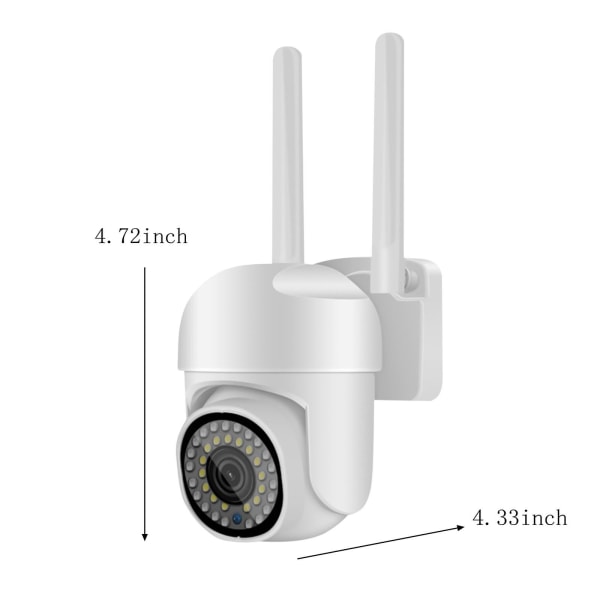 Ture 2MP Wifi övervakningskamera liten kamera hem HD Wifi kamera Dual Band 5Ghz nätverk fjärr utomhus säkerhetsmonitor (vit)