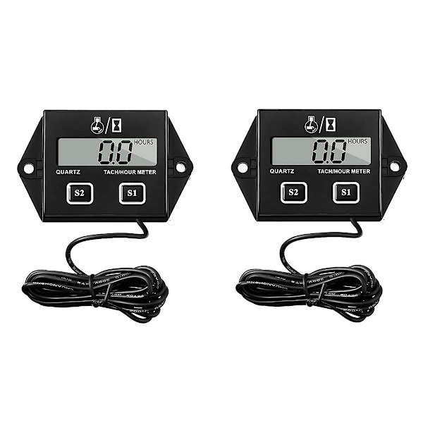 2st Bensinmotor Tändstift Timmer Ersättningsbart Batteri Vattentät Induktion Digital Display 2 4 S