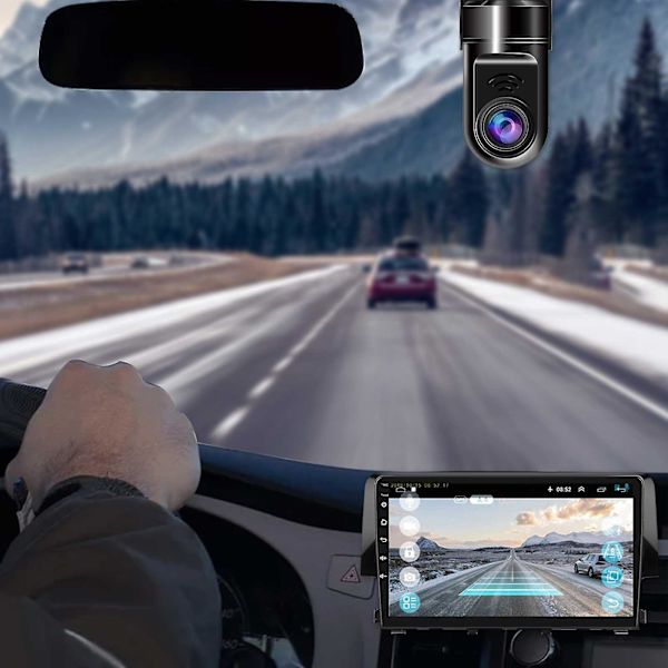 1080P HD 360 roterande Mini ADAS Dashcam HD Night Vision Realistisk USB Dashcam（Svart）