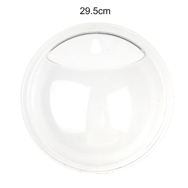 Vægmonteret fiskebeholder Guldkar skål Vase Akvarium Blomsterpotte - Transparent Akryl Moderne Hjemmeindretning (26cm)（A2，Hvid）