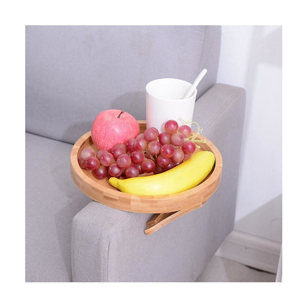 Soffa bricka bord soffarmstöd klämma på bricka trä soffa bricka praktisk tv bricka för fjärrkontroll kaffe
