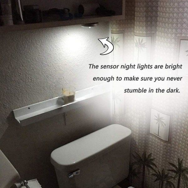 Berøringslampe, klistremerke lys, underskap LED nattlys med 3m lim pads, for skap, garderobe, skap, soverom, kjøkken, etc. (6 pakning)