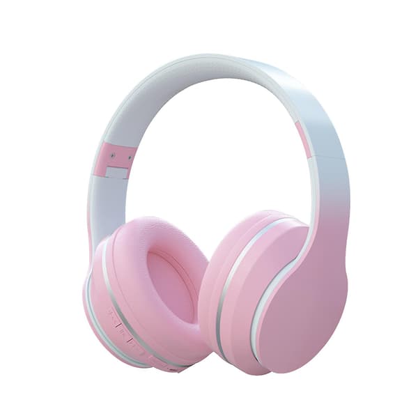 -Monterat hopfällbart trådlöst monterat Bluetooth-headset metallchip Bluetooth FM pluggbart kort 20240856（Rosa）